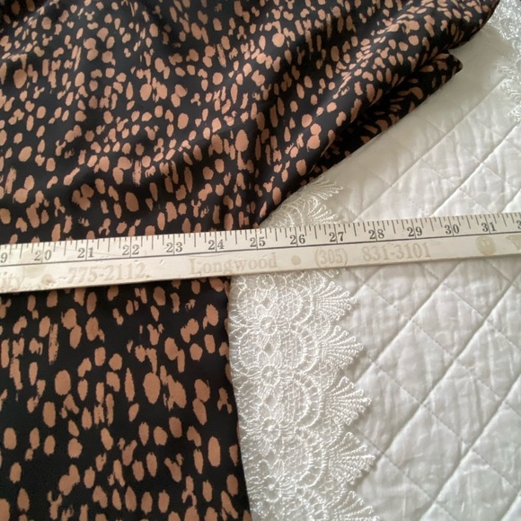 Mittoshop Popover Blouse V Neck Elbow Sleeve Oversized Black and Brown Size S - Picture 7 of 9